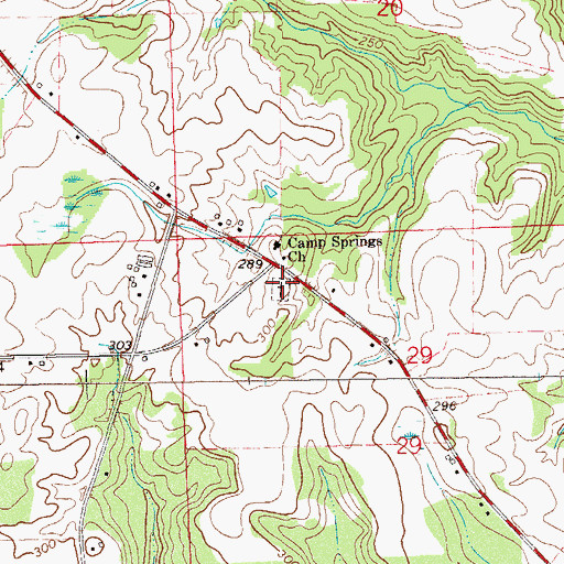 Topographic Map of Camp Springs Cemetery, AL