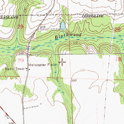 Topographic Map of Piney Grove Cemetery, AL