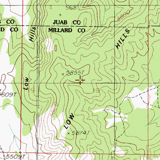 Topographic Map of Low Hills, UT