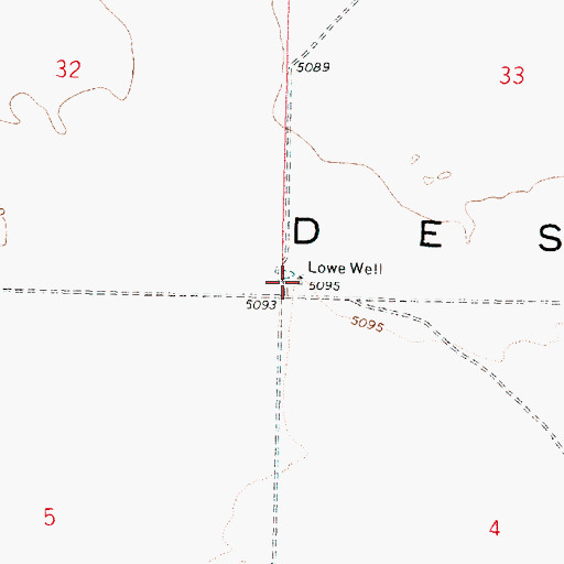 Topographic Map of Lowe Well, UT