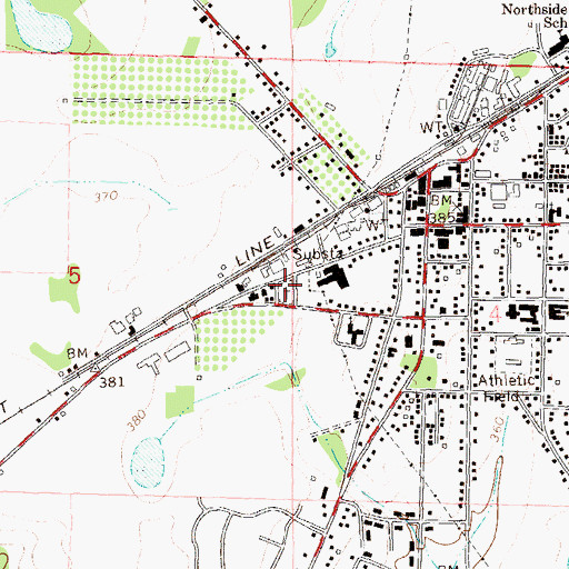 Topographic Map of West Side Cemetery, AL
