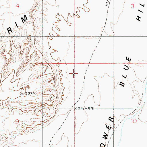 Topographic Map of Lower Blue Hills, UT