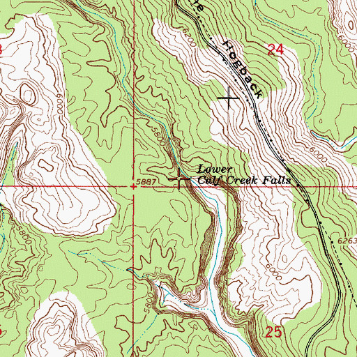 Topographic Map of Lower Calf Creek Falls, UT