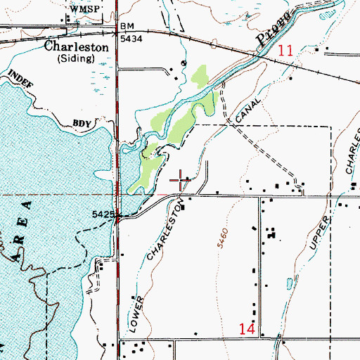 Topographic Map of Lower Charleston Canal, UT