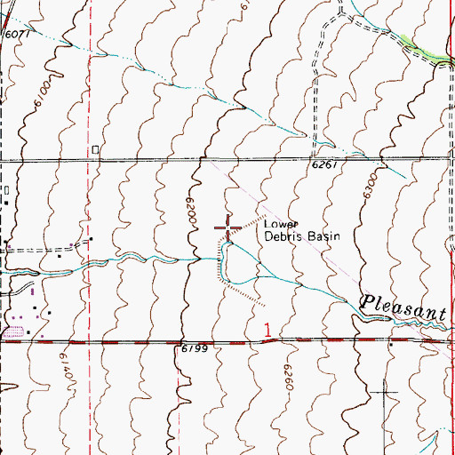 Topographic Map of Lower Debris Basin, UT