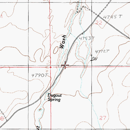 Topographic Map of Lower Dugout Spring, UT