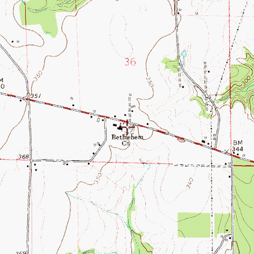 Topographic Map of Bethlehem Cemetery, AL