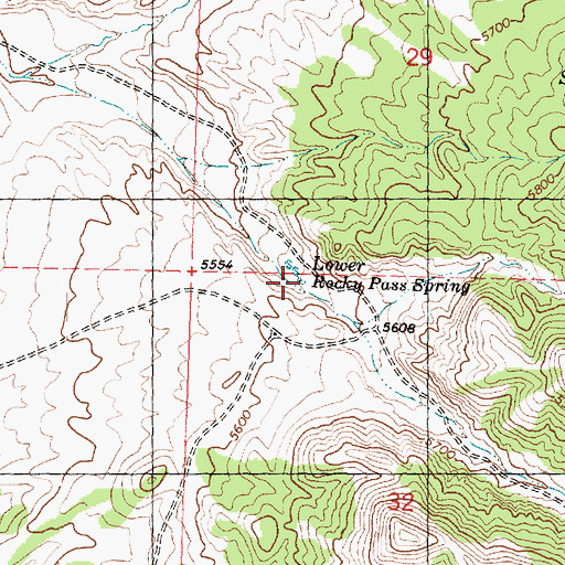 Topographic Map of Lower Rocky Pass Spring, UT