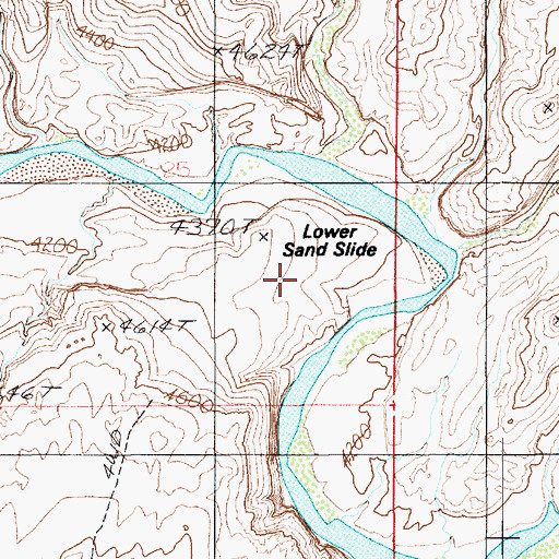 Topographic Map of Lower Sand Slide, UT