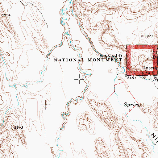 Topographic Map of Binne Etteni Canyon, AZ