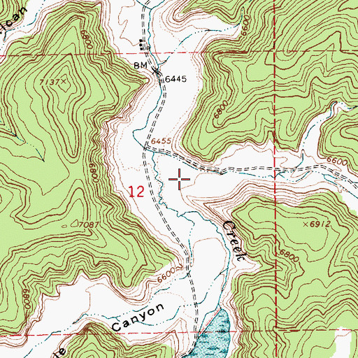 Topographic Map of Lower Wagon Canyon, UT