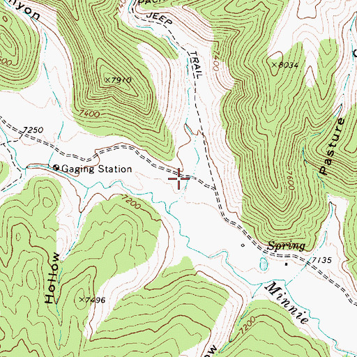 Topographic Map of Lower Water Hollow Canyon, UT