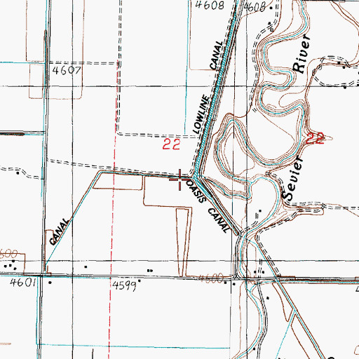 Topographic Map of Lowline Canal, UT