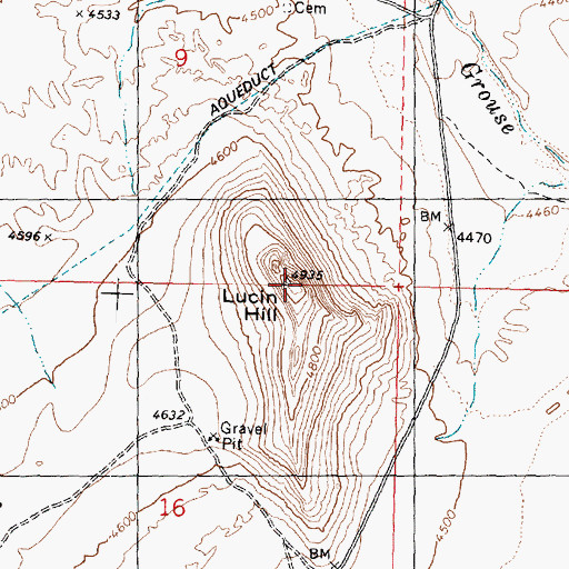 Topographic Map of Lucin Hill, UT