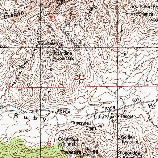 Topographic Map of Lucky Boy, UT
