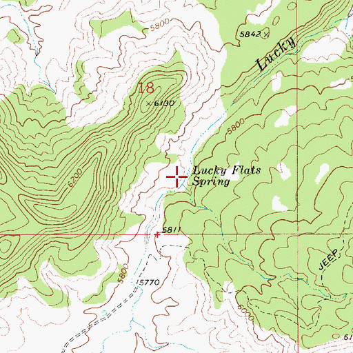 Topographic Map of Lucky Flats Spring, UT