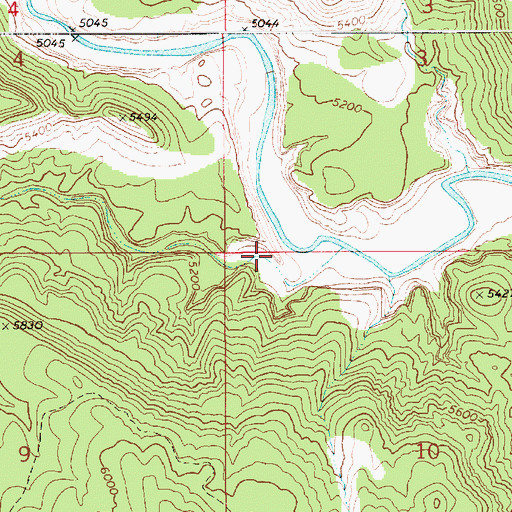 Topographic Map of Lucky Flats Wash, UT