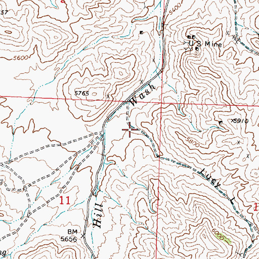 Topographic Map of Lucy L Gulch, UT