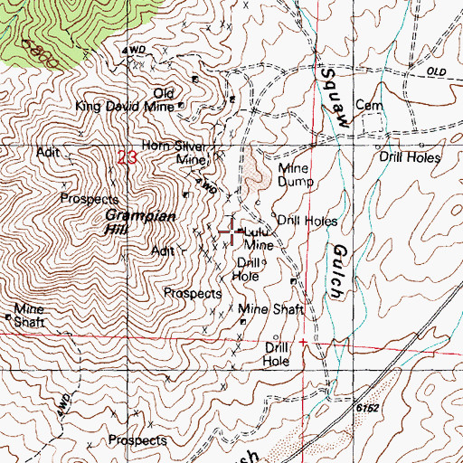 Topographic Map of Lulu Mine, UT