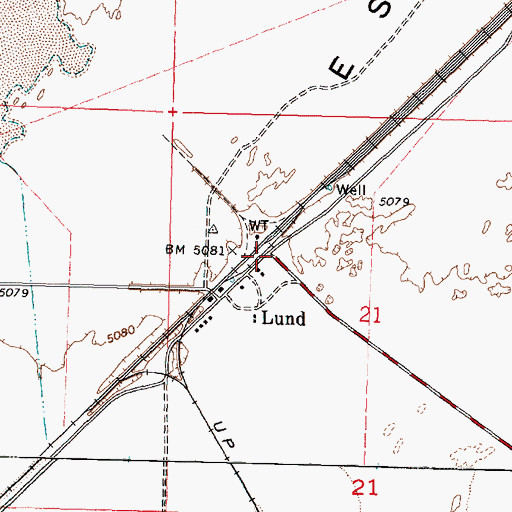 Topographic Map of Lund, UT