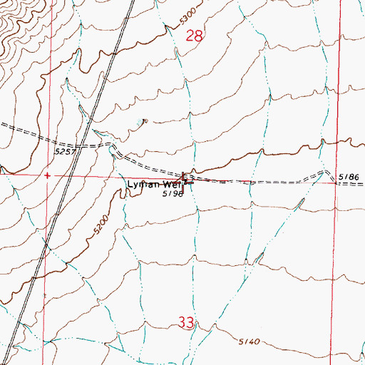 Topographic Map of Lyman Well, UT