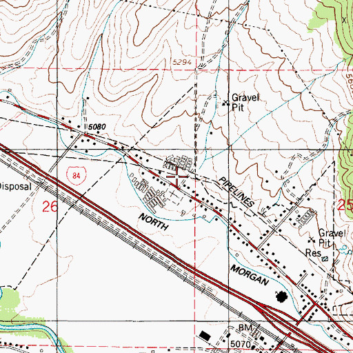 Topographic Map of Mahogany Canyon, UT