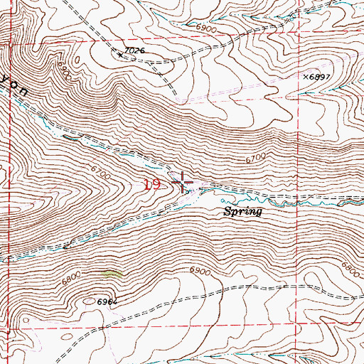 Topographic Map of Mahogany Canyon, UT