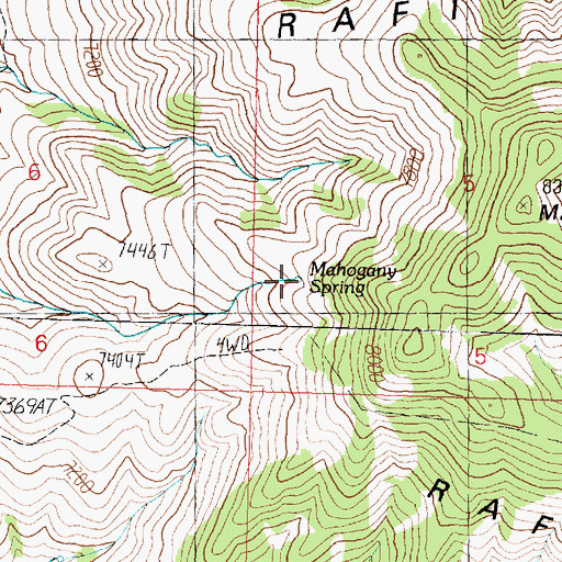 Topographic Map of Mahogany Spring, UT