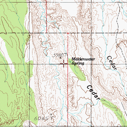 Topographic Map of Maidenwater Spring, UT