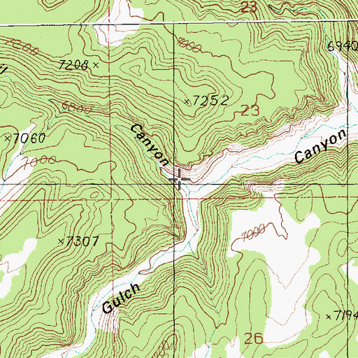 Topographic Map of Mail Canyon, UT