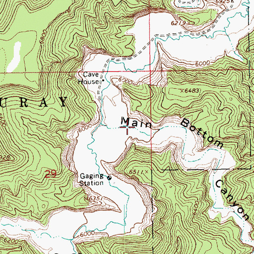 Topographic Map of Main Bottom Canyon, UT