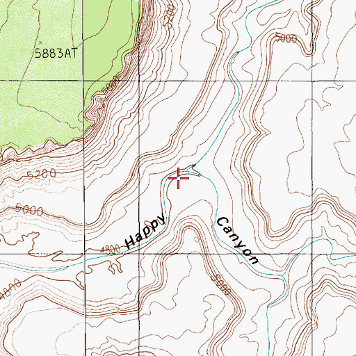 Topographic Map of Main Fork Happy Canyon, UT