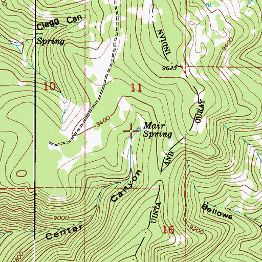 Topographic Map of Mair Spring, UT
