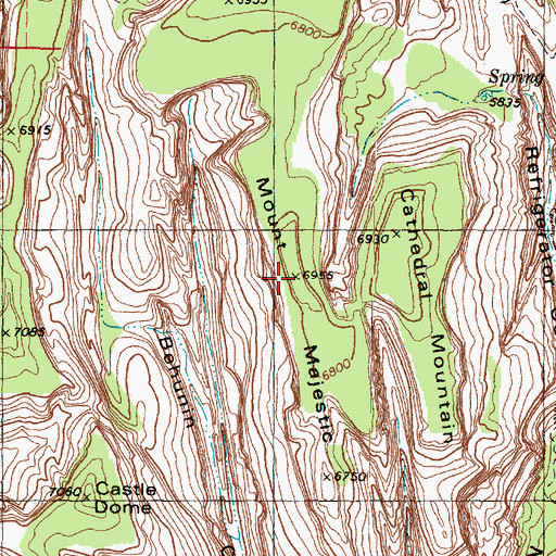 Topographic Map of Mount Majestic, UT