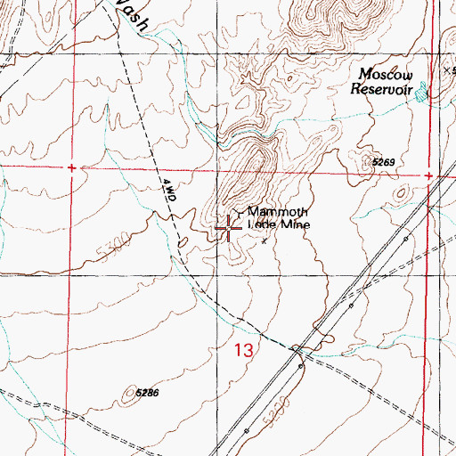 Topographic Map of Mammoth Lode Mine, UT