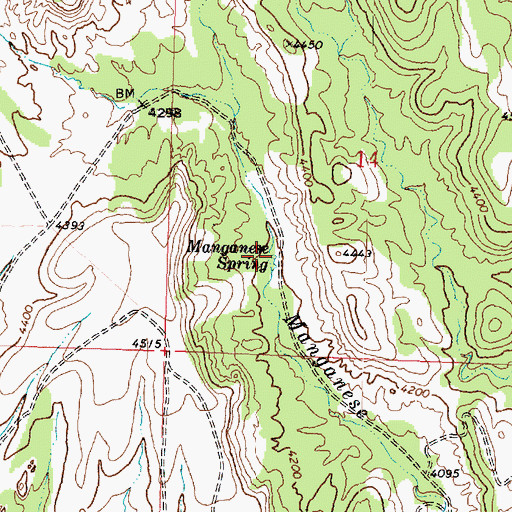 Topographic Map of Manganese Spring, UT