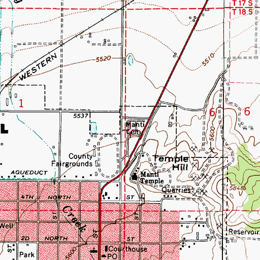 Topographic Map of Manti Cemetery, UT
