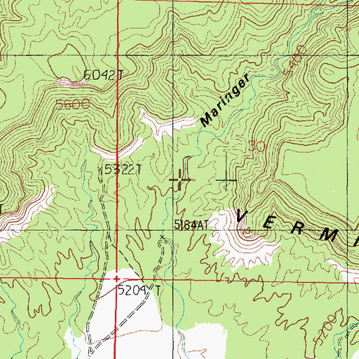Topographic Map of Maringer Canyon, UT
