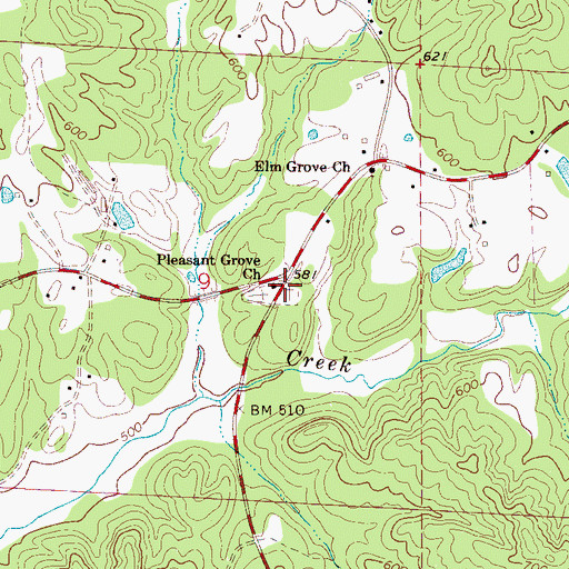 Topographic Map of Pleasant Grove Cemetery, AL
