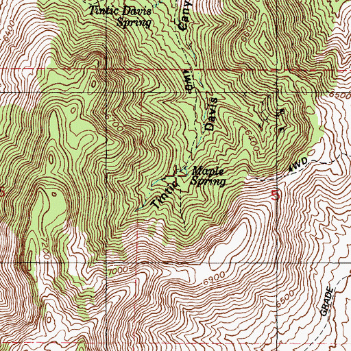 Topographic Map of Maple Spring, UT