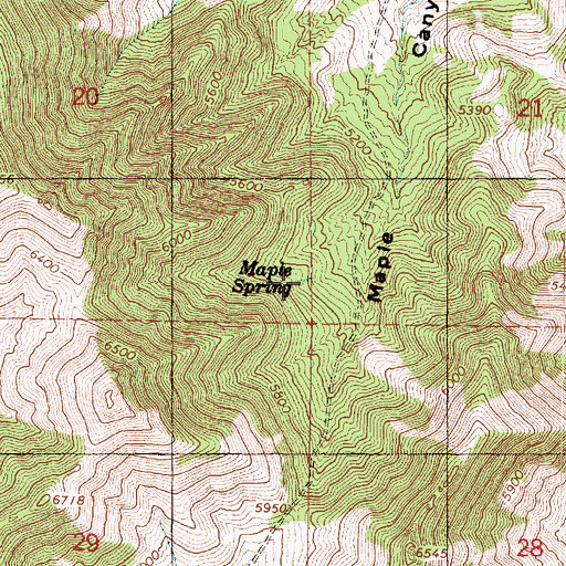 Topographic Map of Maple Spring, UT
