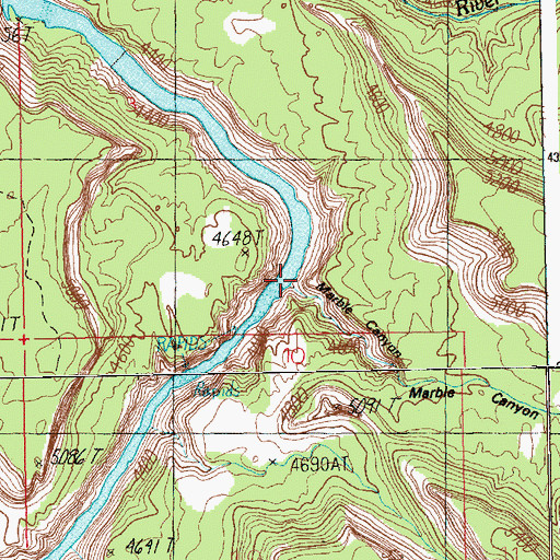 Topographic Map of Marble Canyon, UT