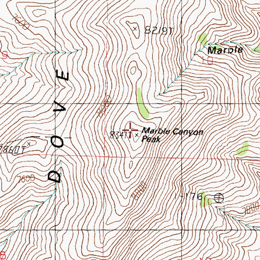 Topographic Map of Marble Canyon Peak, UT