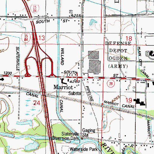 Topographic Map of Marriott, UT