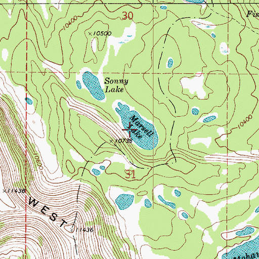 Topographic Map of Marsell Lake, UT