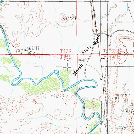 Topographic Map of Marsh Flat Wash, UT