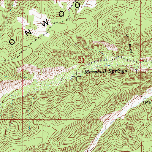 Topographic Map of Marshall Springs, UT