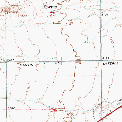 Topographic Map of Martin Lateral, UT