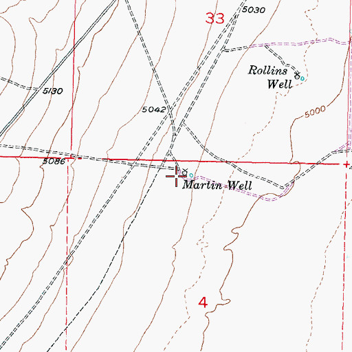 Topographic Map of Martin Well, UT