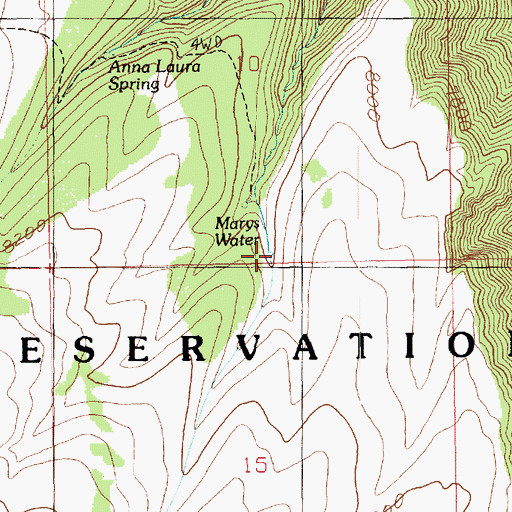 Topographic Map of Marys Water, UT